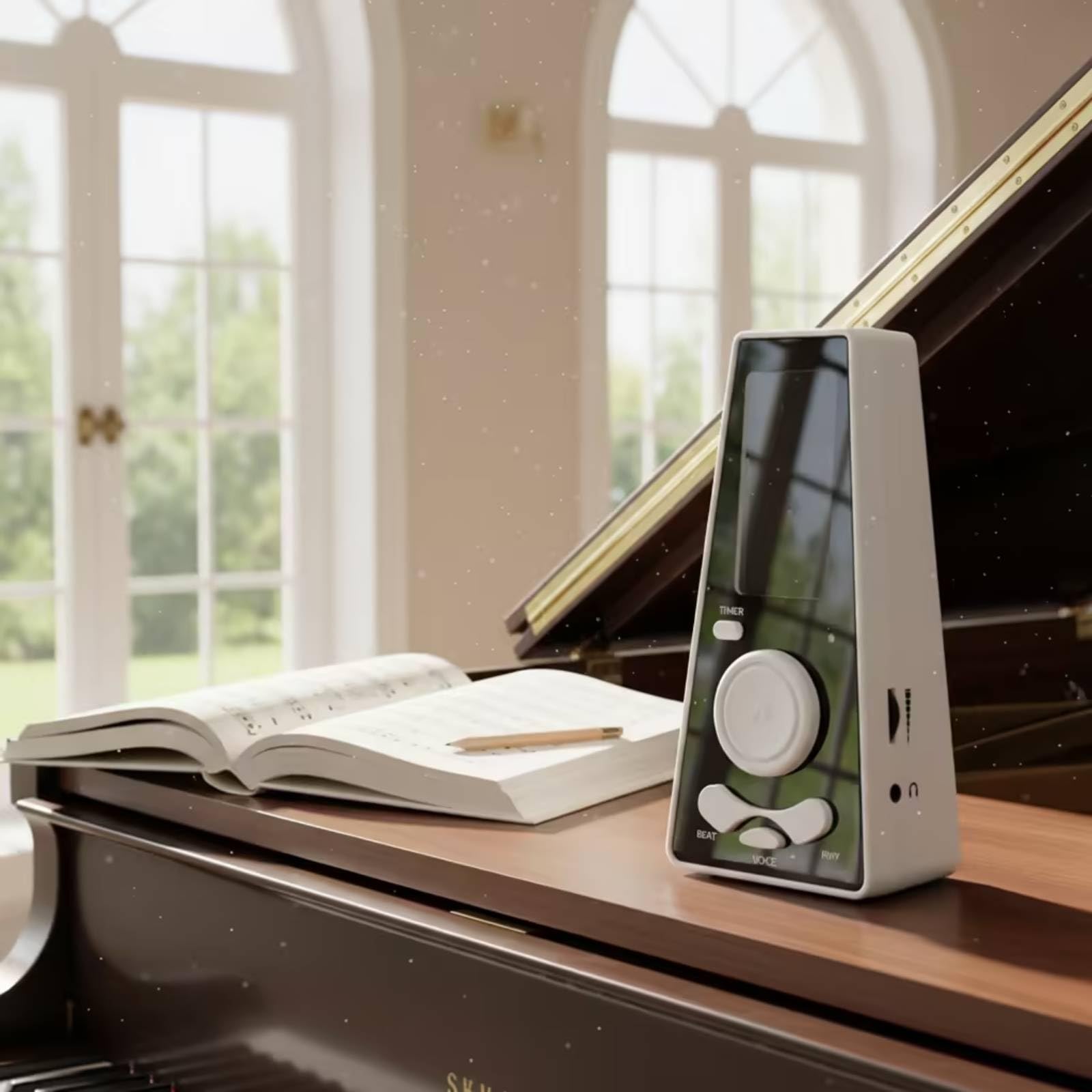 Metronomo Digitale con Cavo USB Portatile Metronomo Elettronico Leggero Strumento per Casa, Nero