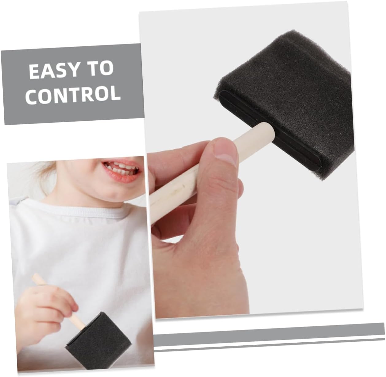 24pcs Sponge Paint Brush Boys and Foam Paint Sponges Handle for Drawing Painting Brush for Acrylic Painting