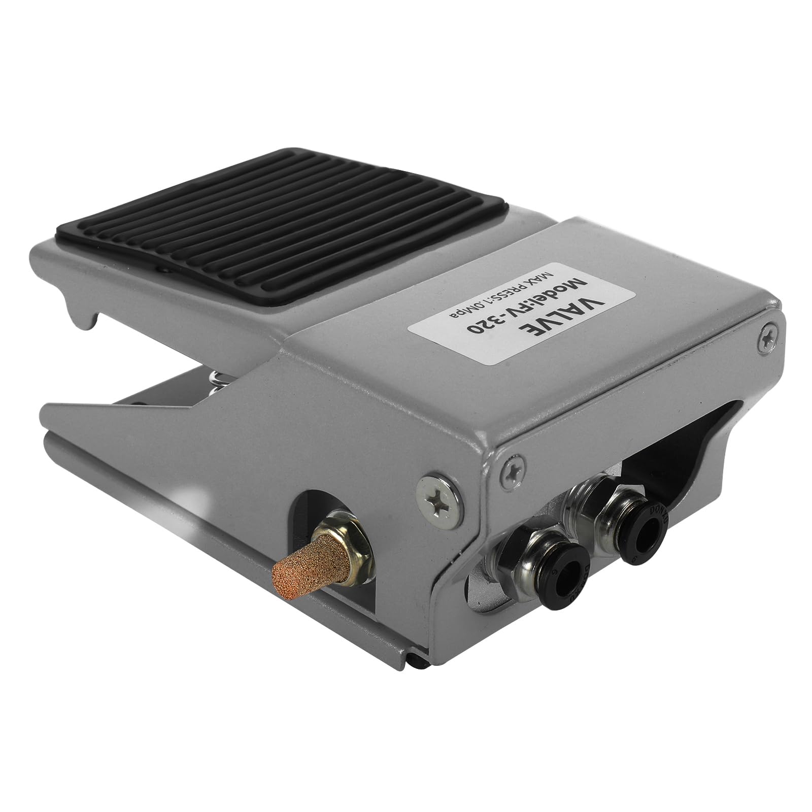 Kit De Valve Pneumatique à Pédale Pneumatique 1/4" PT Momentanée 3 Voies 2 Positions Filetée En Caoutchouc Antidérapant Contrôle De Pression FV320 Avec Raccords Pneumatiques Pneumatiques 6 Mm