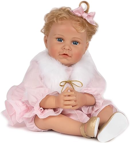 Miniatura 2 de Paradise Galleries Muñeca realista Reborn Baby Karen Scott Sculptor Designer Collection Muñeca de 20 pulgadas con vestido rosa con volantes, regalo