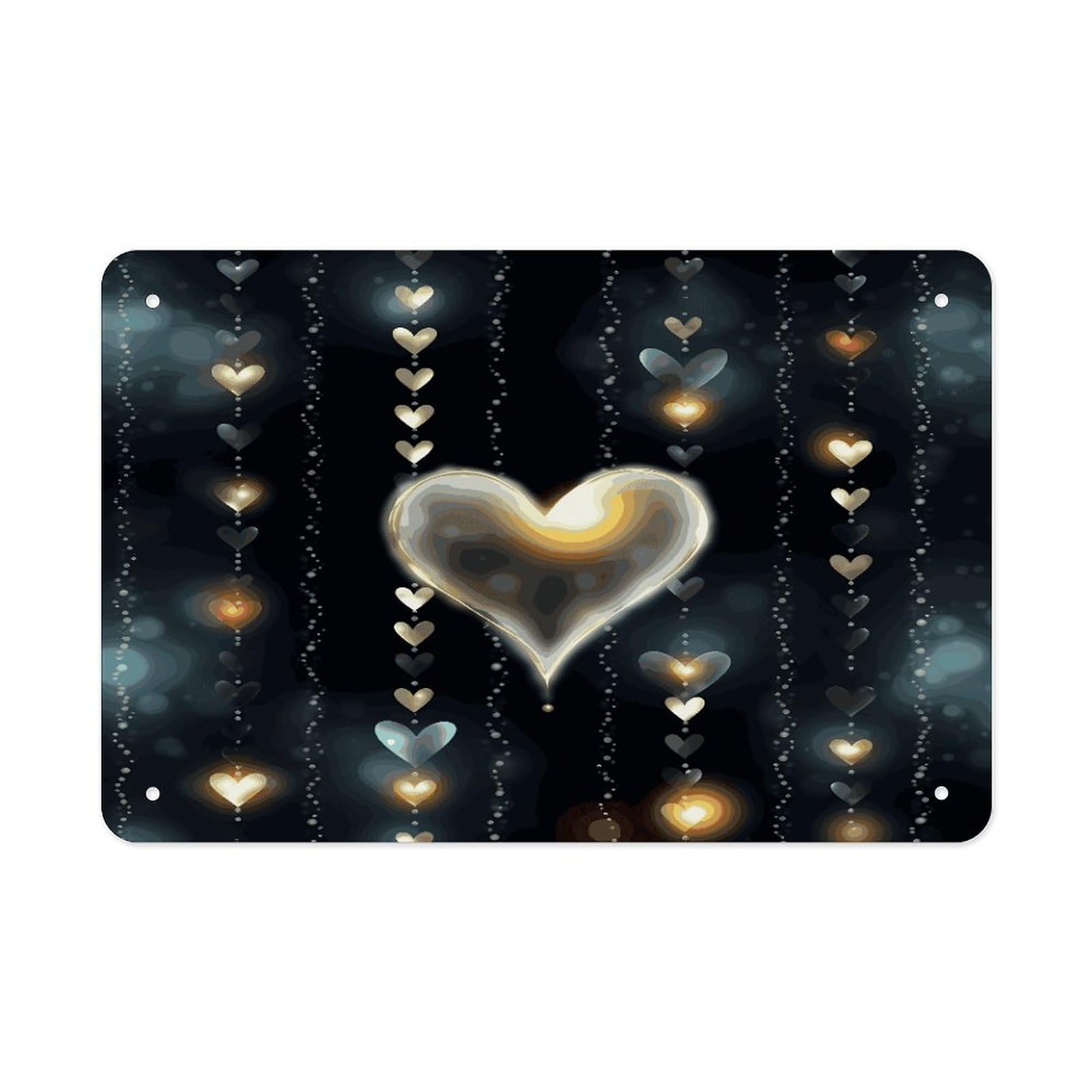 Fekiloot Style Glowing Love Metal Signs Wall Art Tin Sign