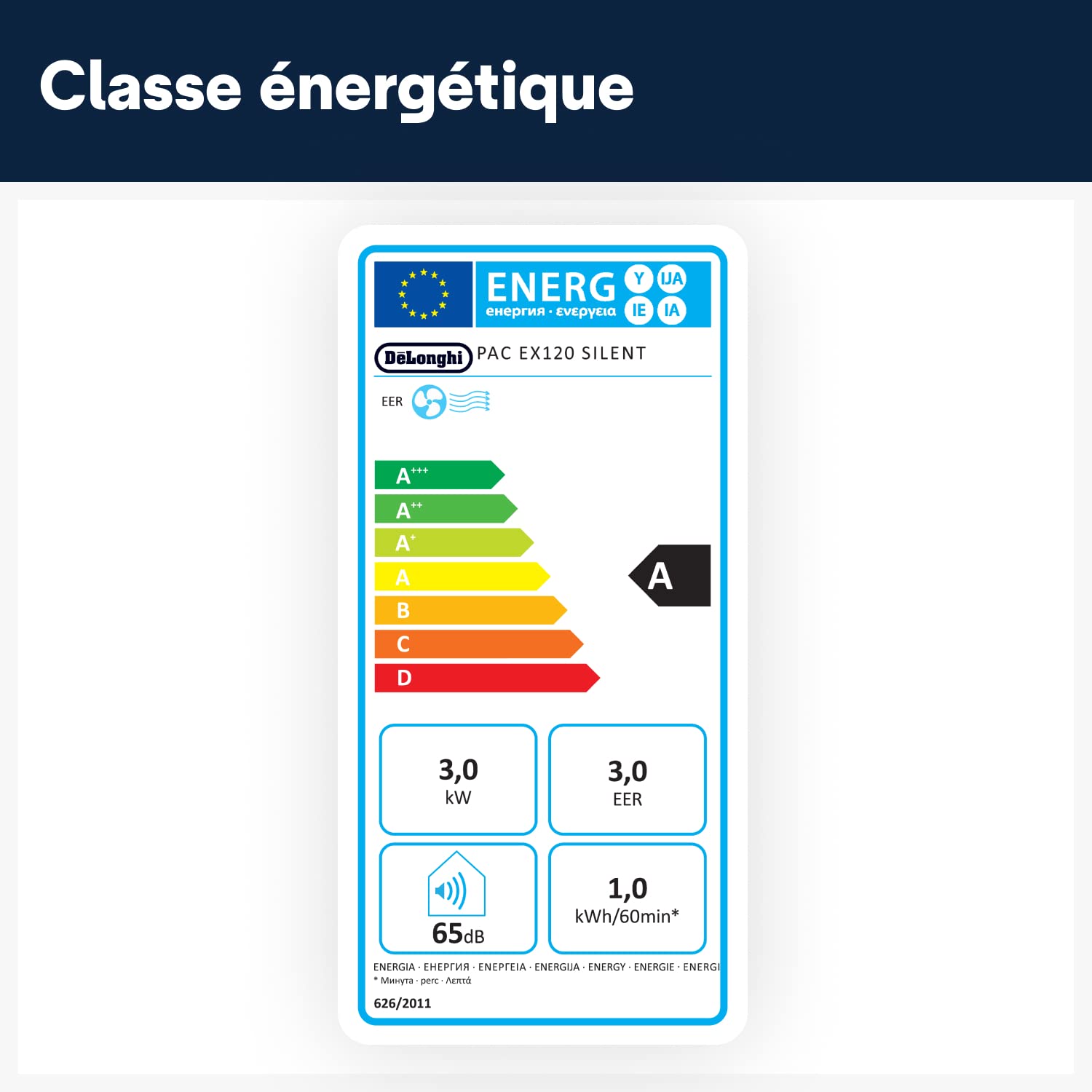 DELONGHI Climatiseur mobile Pinguino PAC EX120 SILENT