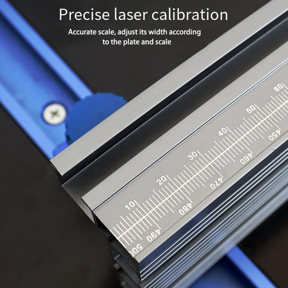 VIDOO System Prowadnicy Stołowej Typ 75 do Piły Uciosowej z Miarką Laserową Akcesoria Stolarskie Szerokość 74 na 75 1/8 Cala-Tytan 600mm