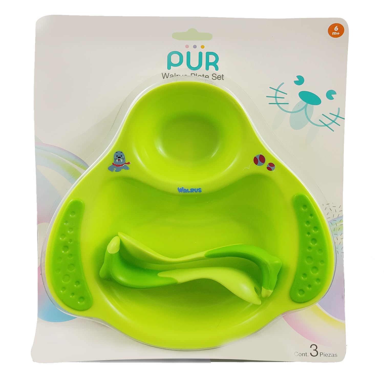 NHR Pur 5501 Green Feeding Plate Set and Spoon for Kids - Meal Bowl with Spoons, Perfect for Baby/Toddler-image-36