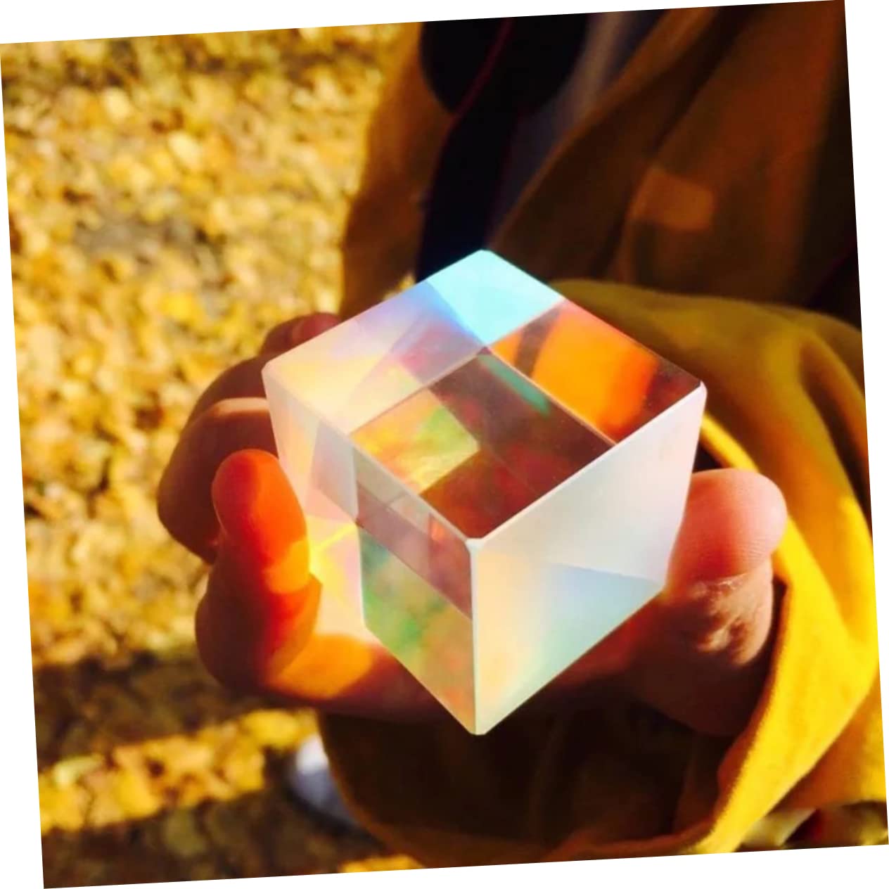 TEHAUX Optical Glass Lens Ai Cubes Prism Hanging Crystals for Decor Optical Glass Cube