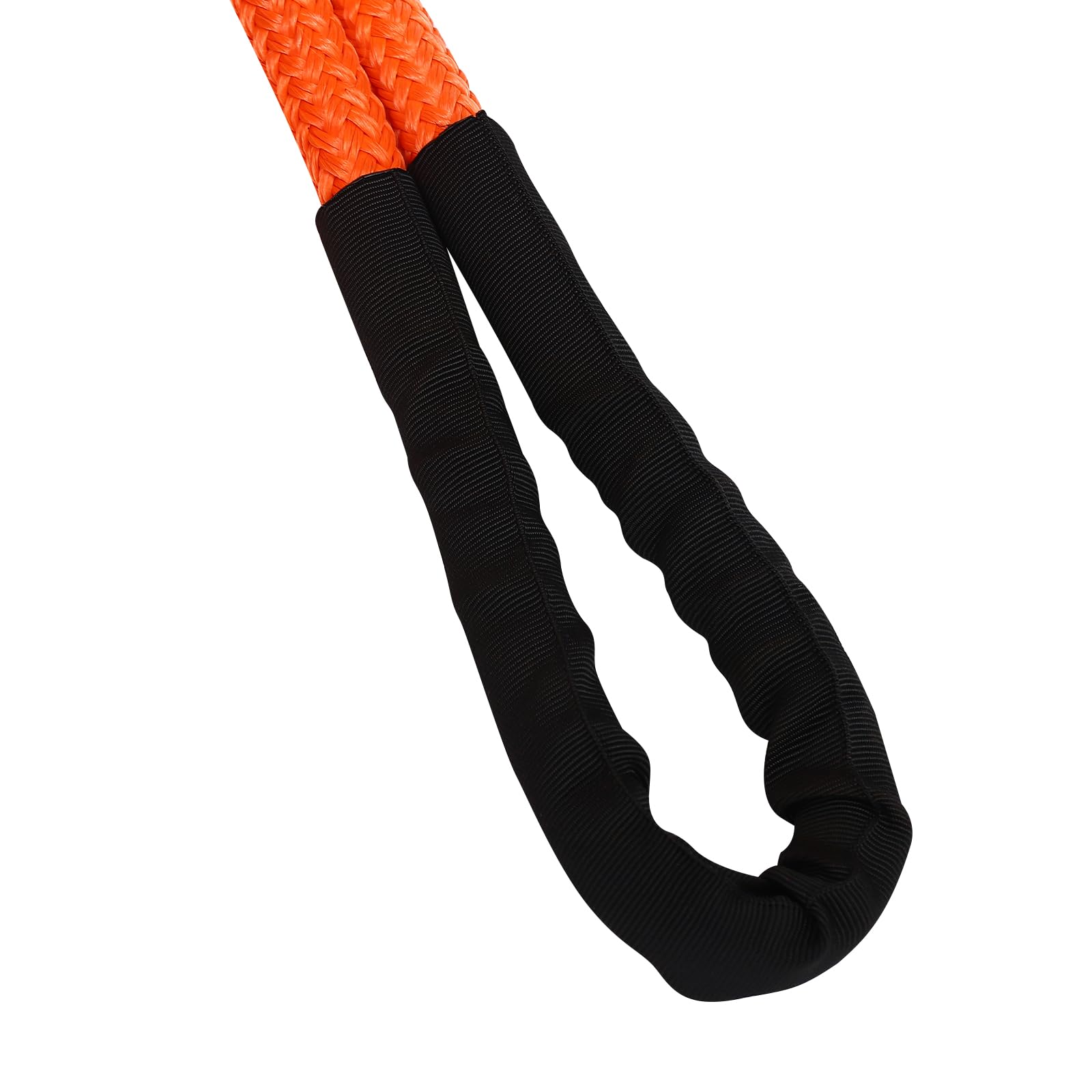 6.1mx1.9cm Orange Abschleppseil Pkw mit 13870 kg Reißfestigkeit & 30% Dehnung,Dehnbar Abschleppgurt aus Nylon/HDPE mit 2 weichen Schäkeln,Abschleppseil Set für Pannenhilfe und Zuganwendungen
