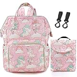 Unicorn Diaper Bag, Xinveen Diaper Backpack Baby Nappy Bag Baby Nursing Bags with Hooks Gift for Wom