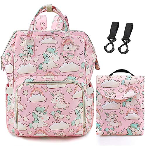Unicorn Diaper Bag, Xinveen Diaper Backpack Baby Nappy Bag Baby Nursing Bags With Hooks Gift For Women Mom #TOP5