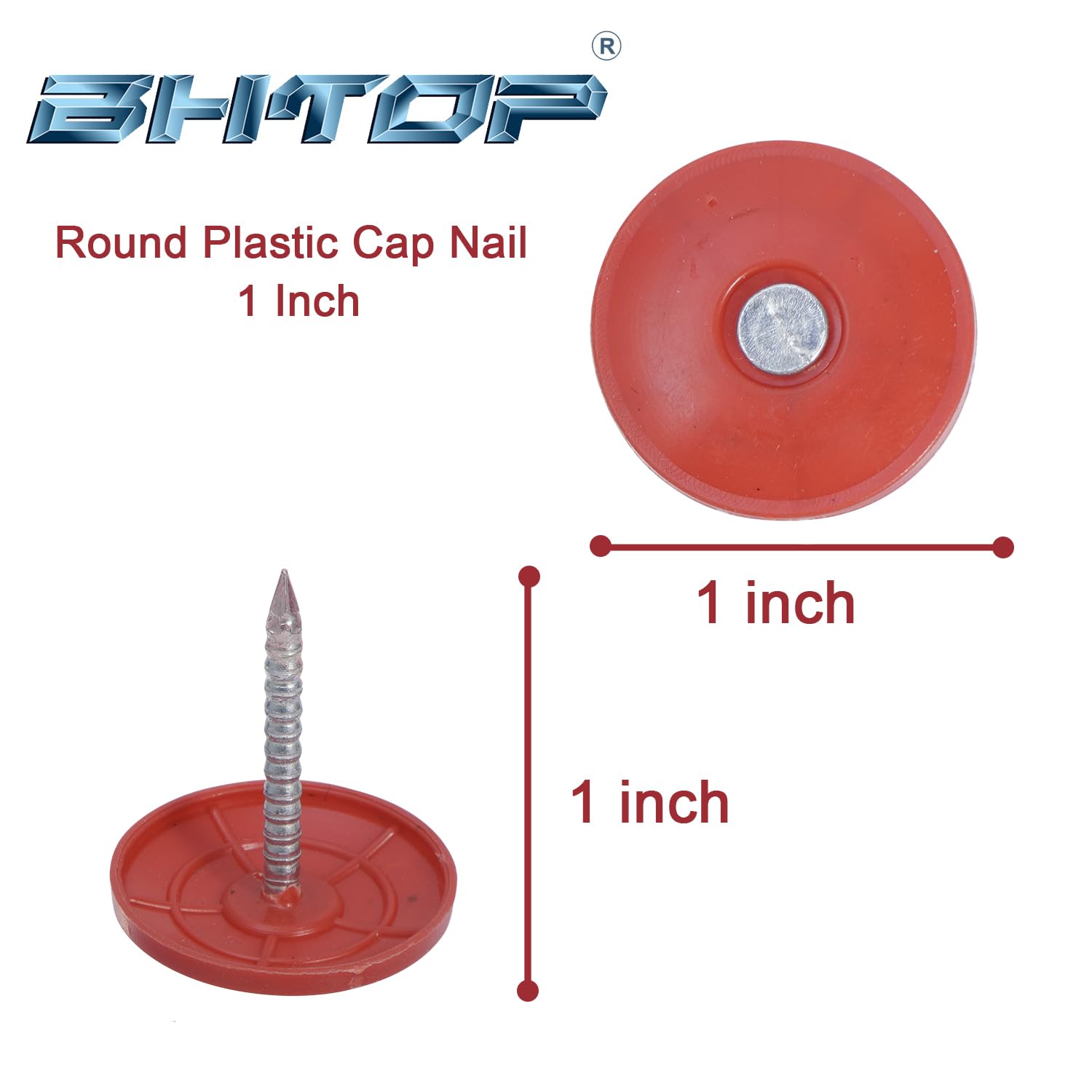 Roofing Cap Nails - 200 Pcs, 1 Inch -2 Roofing Cap Nails - 200 Pcs, 1 Inch -2