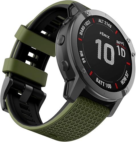 OVERSTEP Correa de reloj compatible con Fenix 5, correa de reloj de silicona suave de 0.866 pulgadas de ancho para Garmin Fenix 5Fenix 5 PlusFenix