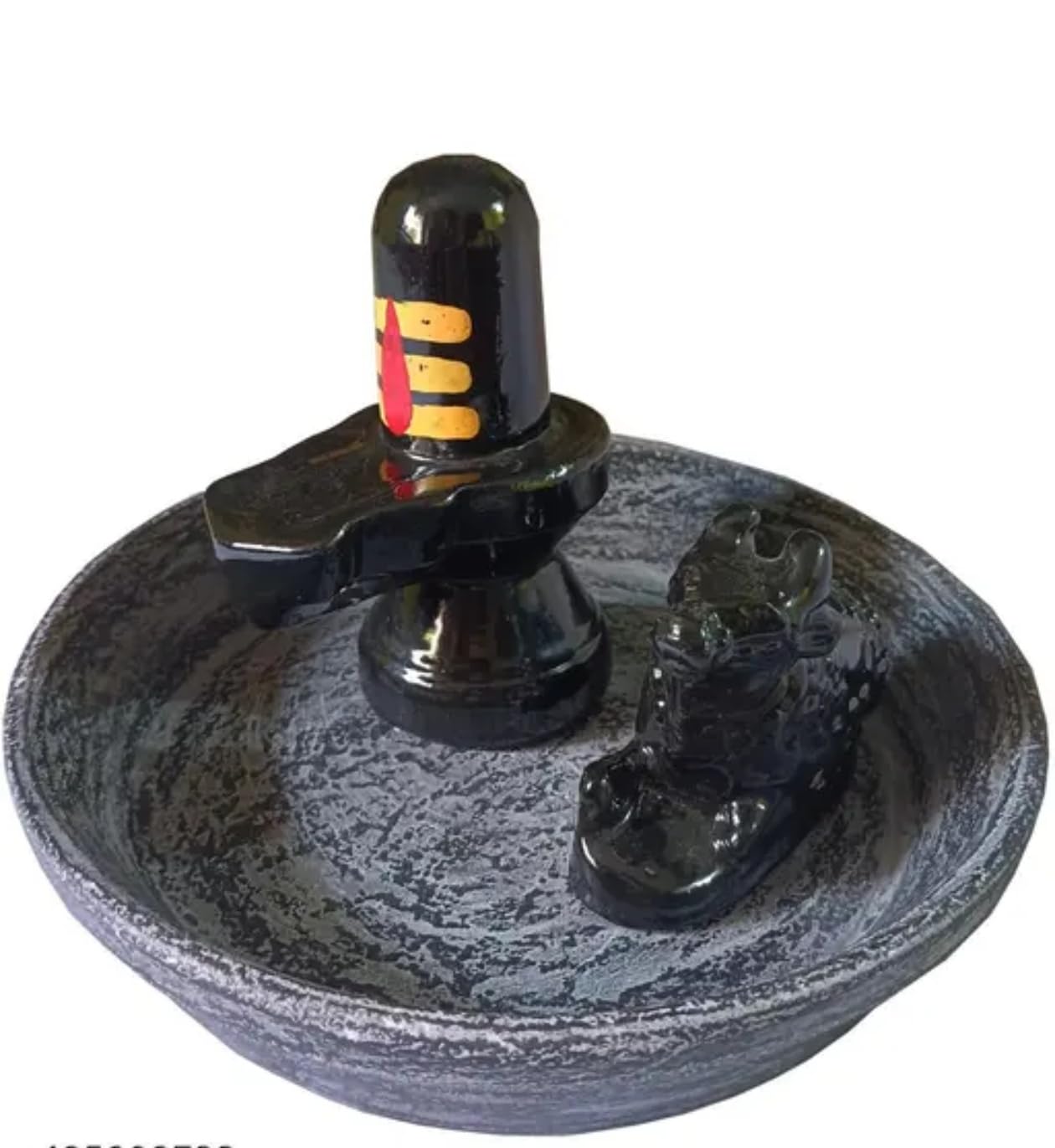 Gift Liya Kya Handcrafted Marble Shivling with Nandi and Plate Showpiece for Home Decor | Decorative Black Shiva Lingam Idol for Pooja & Gifting Size 3 inch-image-42