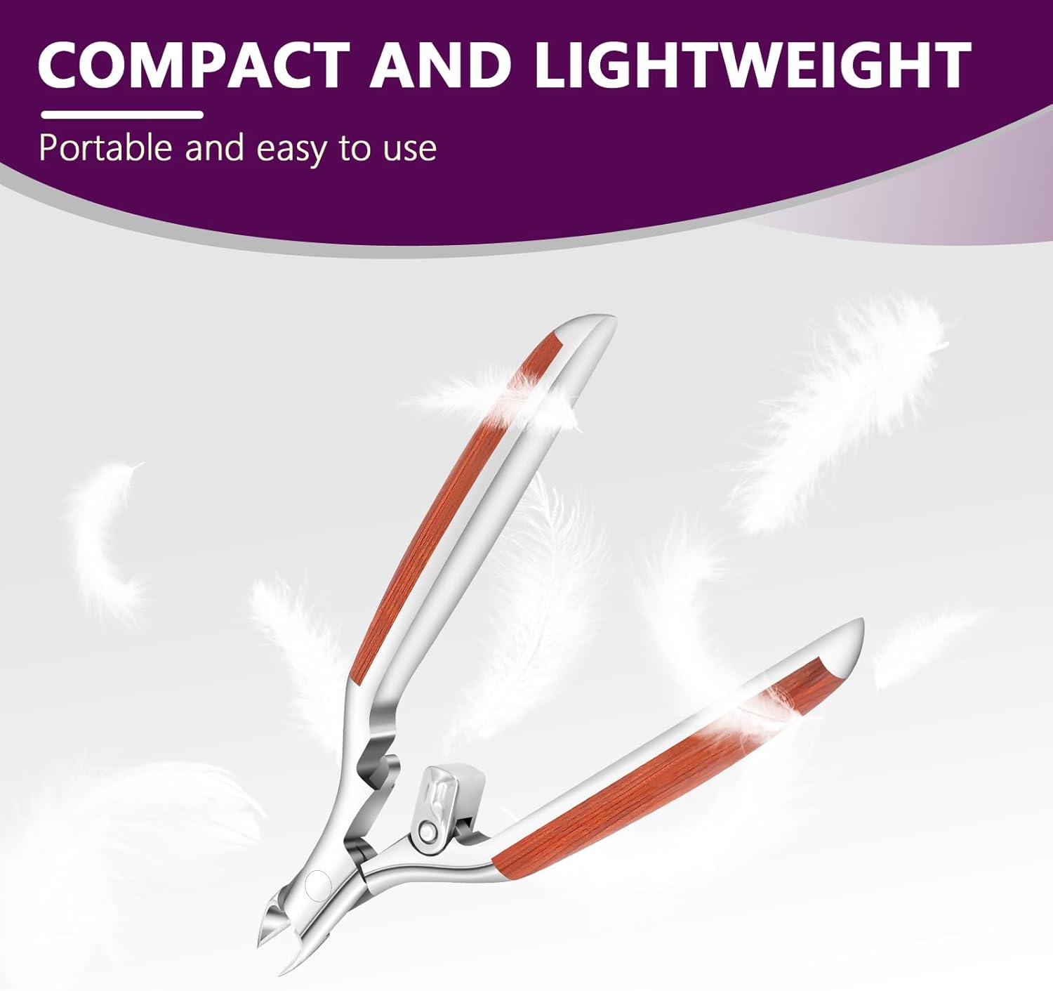 Cuticle Trimmer Extra Sharp, Upgraded 0.98 Inch Jaw Professional Cuticle Nippers Stainless Steel Cuticle Cutter Remover Nail Art Dead Skin Clipper Pedicure Manicure Nail Tool - Image 9