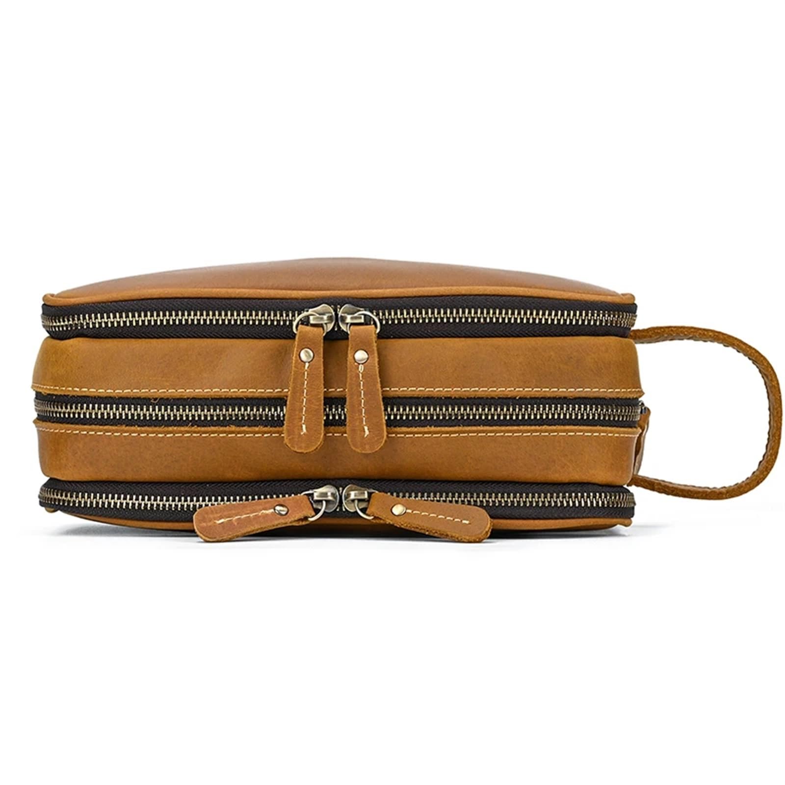 Borsa Trucco Professionale Borsa for cosmetici Custodia for doccia portatile for trucco da uomo in vera pelle viaggio impermeabile per viaggio trucco organizzazione beauty(Red(30CM))