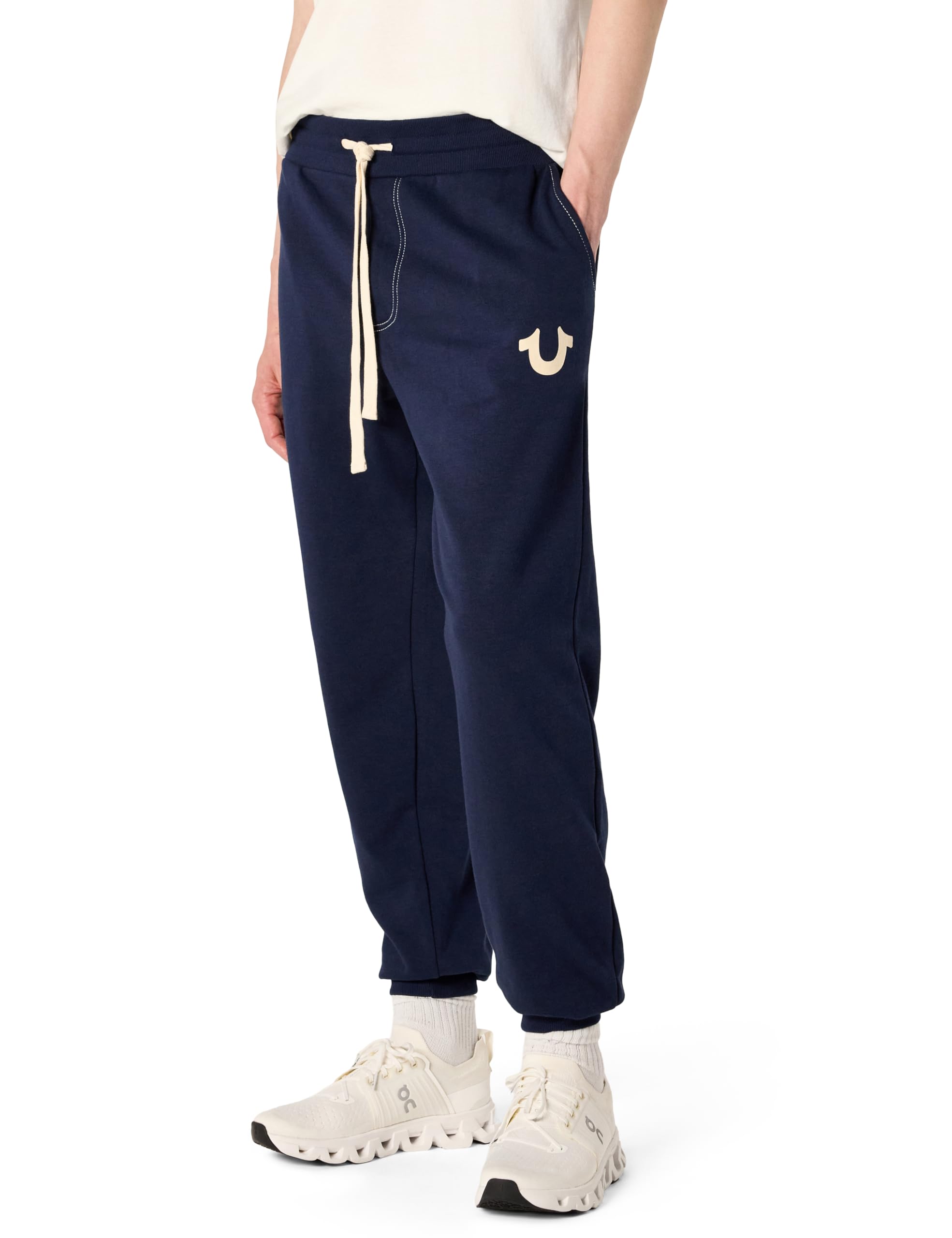True Religion Men's Classic Logo Jogger Sweatpant, True Navy, XL
