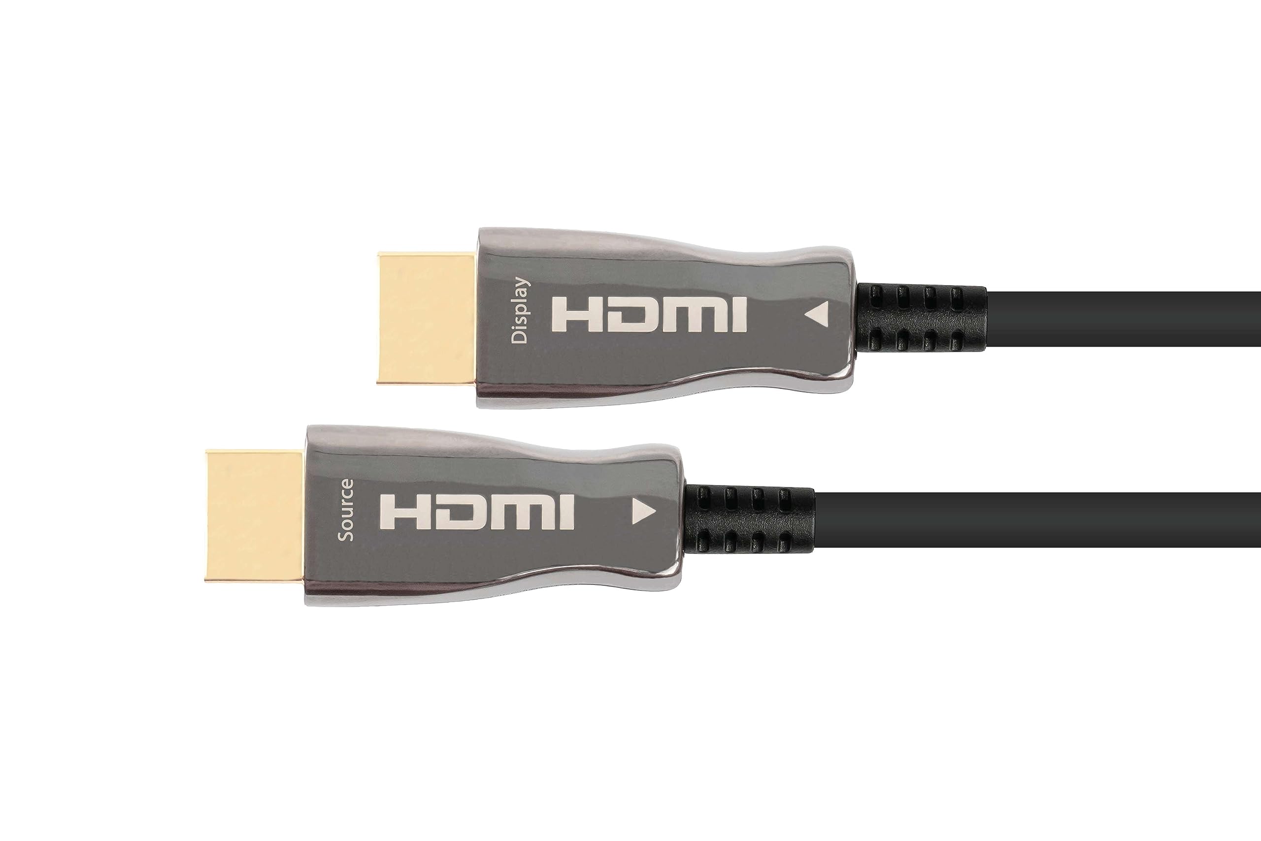 PYTHON AOC Hybrid - Cable HDMI 2.1 de alta velocidad (100 m, cable híbrido de cobre + fibra de vidrio), 8 K @ 60 Hz/4K @ 120 Hz, 48 GBit/s, conector de metal, color negro
