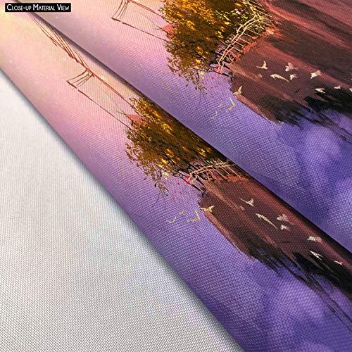 Image of ArtzFolio Fantasy Scenery With Floating Islands Canvas Fabric Painting Tapestry | Scroll Art Hanging 28.3 x 40 inch (72 x 102 cms)