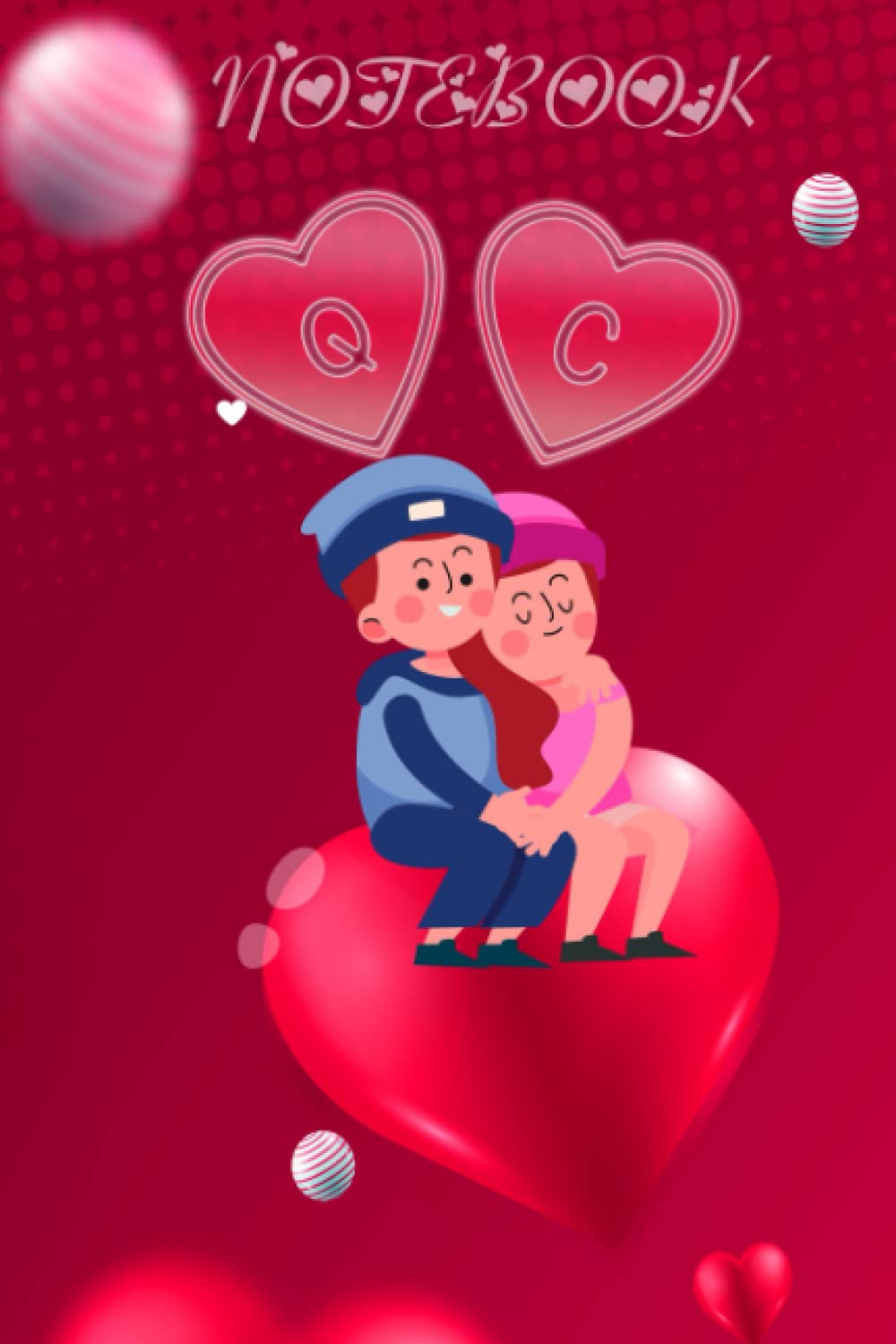 Notebook Q ❤ C Love Initials Best Gift 6x9 110 Pages Lines: "When Harry Met Sally"