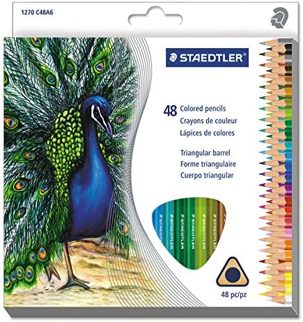 Staedtler Ergosoft Triangular Colored Pencils - 36 Assorted Colors In Tin Case
