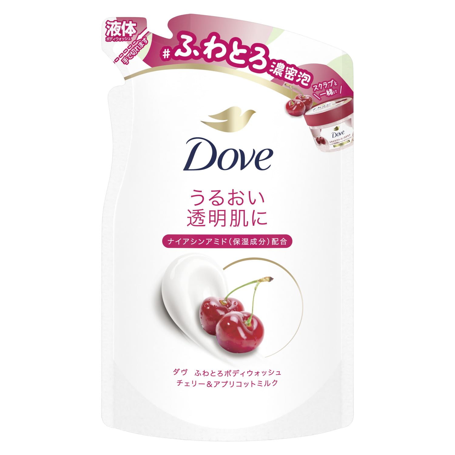 Amazon | Dove(ダヴ)ボディソープ ふわとろボディウォッシュ チェリー