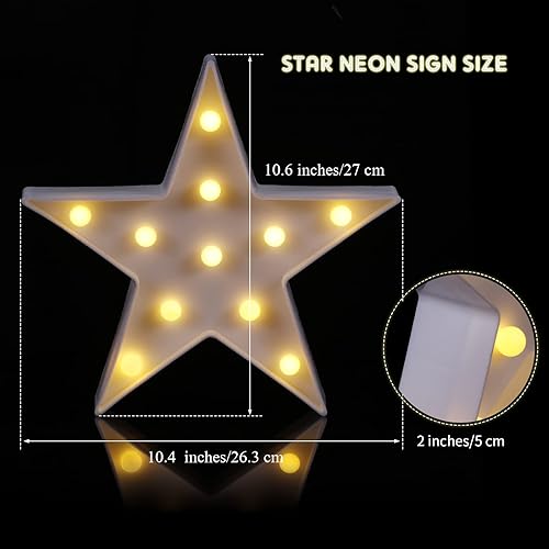 Miniatura 2 de Tarpop 4 piezas de luz nocturna de plástico con forma de estrella, funciona con pilas, letrero de estrella, letrero de estrella para fiesta, cine,