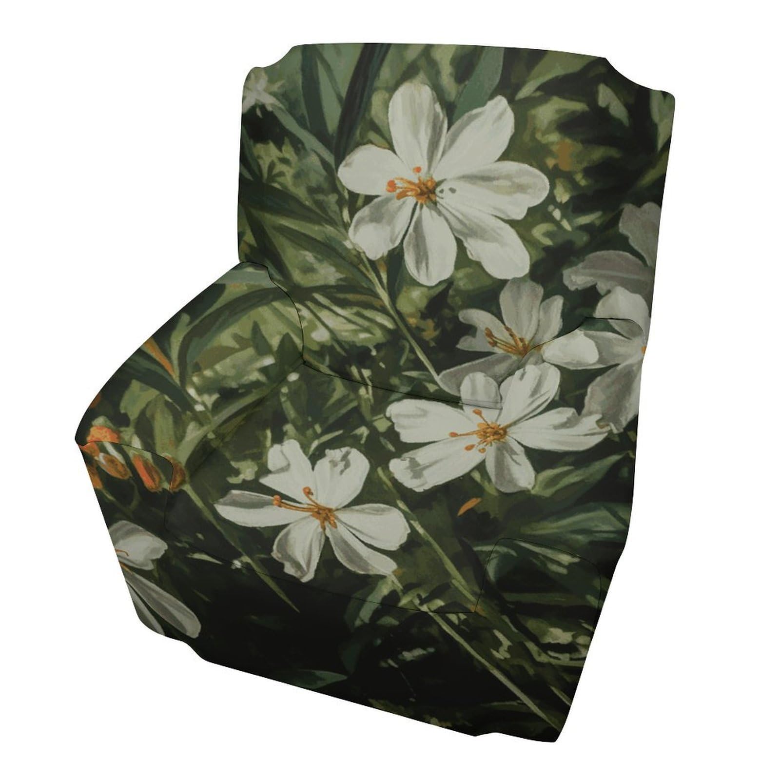 Fodpand Style Flowers And Green Leaves Sofa Cover Soft 1 Seater Sofa Slipcover For Pets Washable,Couch Cover With Elastic Straps Furniture Protector