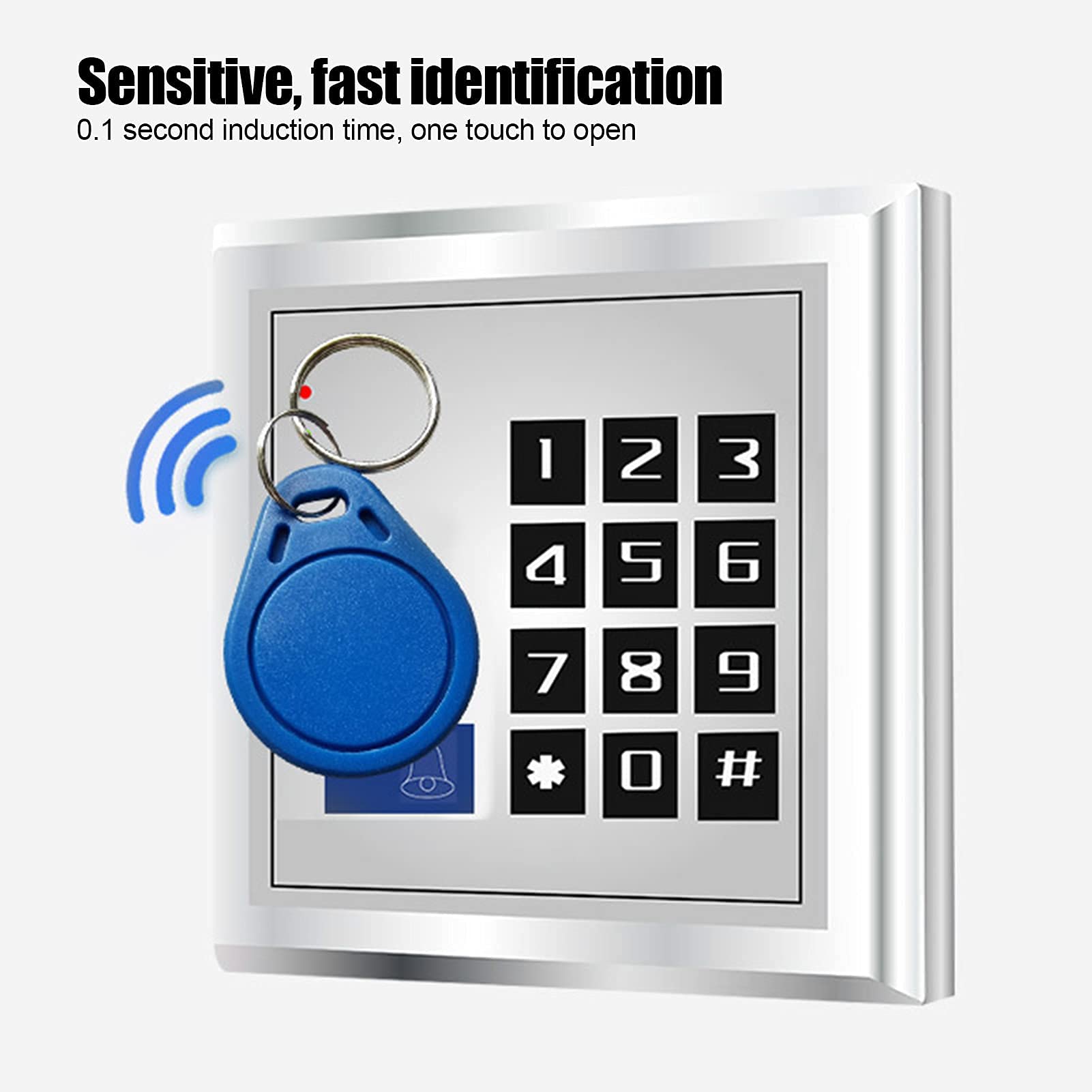Cyrank 10PCS 125KHz RFID Key Fobs, Rewritable Proximity Id Card Token Tag Keypad Card for Door Entry Access Control System Blue - Image 4