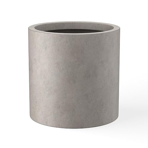 Kante 9.8" Dia Round Concrete Planter, Modern Style Large Cylindrical