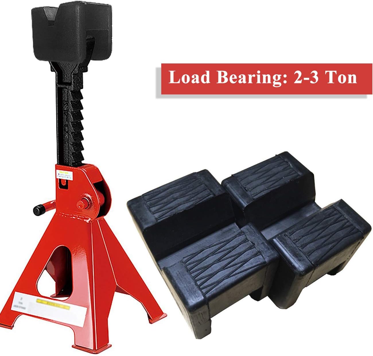 DUTISOG 2 Pack Jack Pad Adapter for Jack Stand 2-3 Ton Universal Rubber Slotted Frame Rail Pinch welds Protector