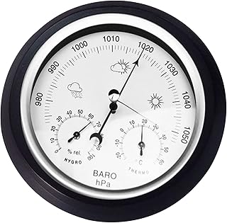 LIANXUE Mini Hygrometer Thermometer Weather Forecast Wall Mounted Barometer Clock Meter Thermometer Hygrometer for Home Wall