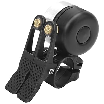 Bicycle Bell, Spring Paddles Bike Horn for Mountain Bikes for Outdoor for Road Bikes(Black Silver)