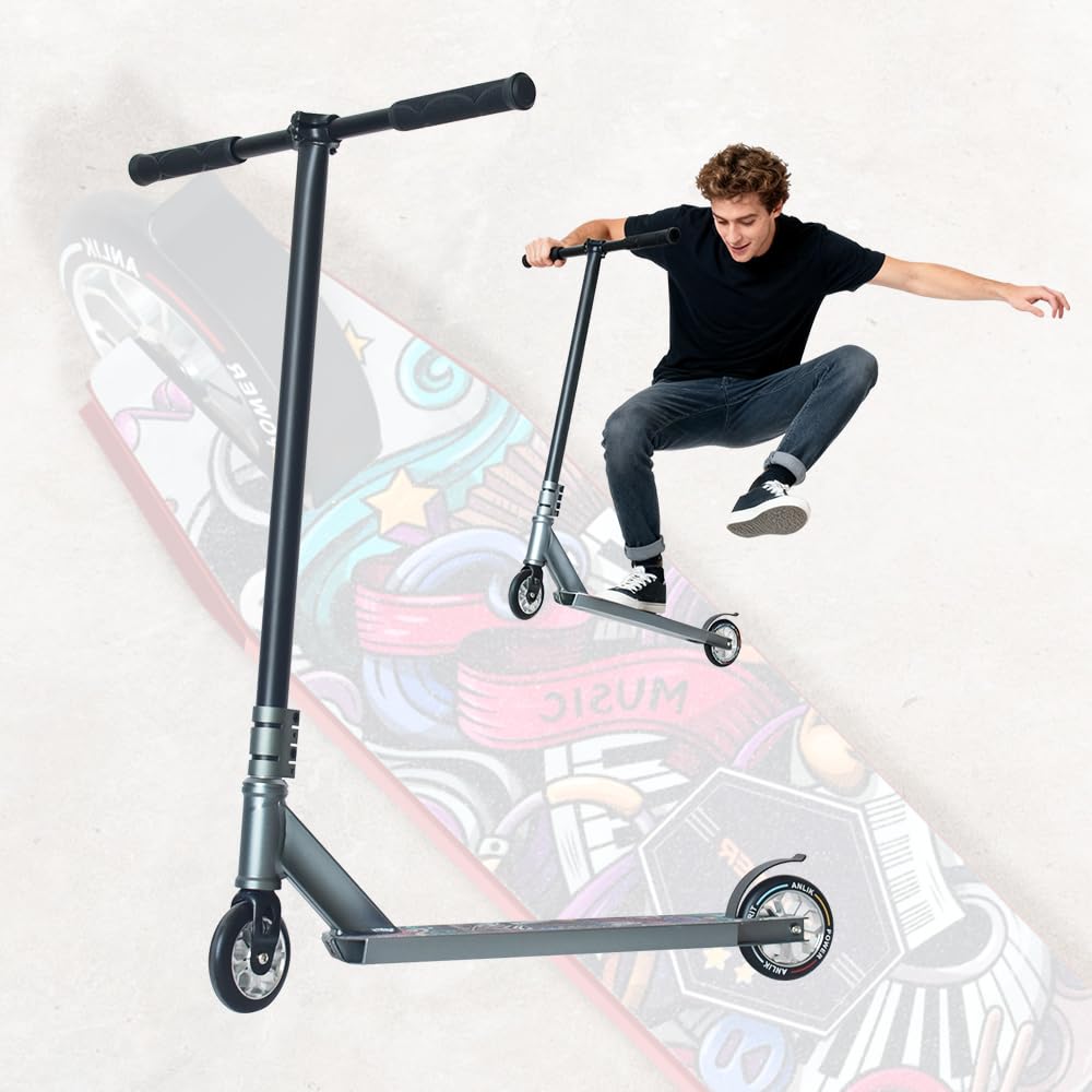 Pro Freestyle Stunt Scooter – Lightweight Aluminum Trick Kick Scooter with 110mm Wheels, Reinforced T6 Deck &amp; ABEC-9 Bearings | Kids, Teens &amp; Adults 8+