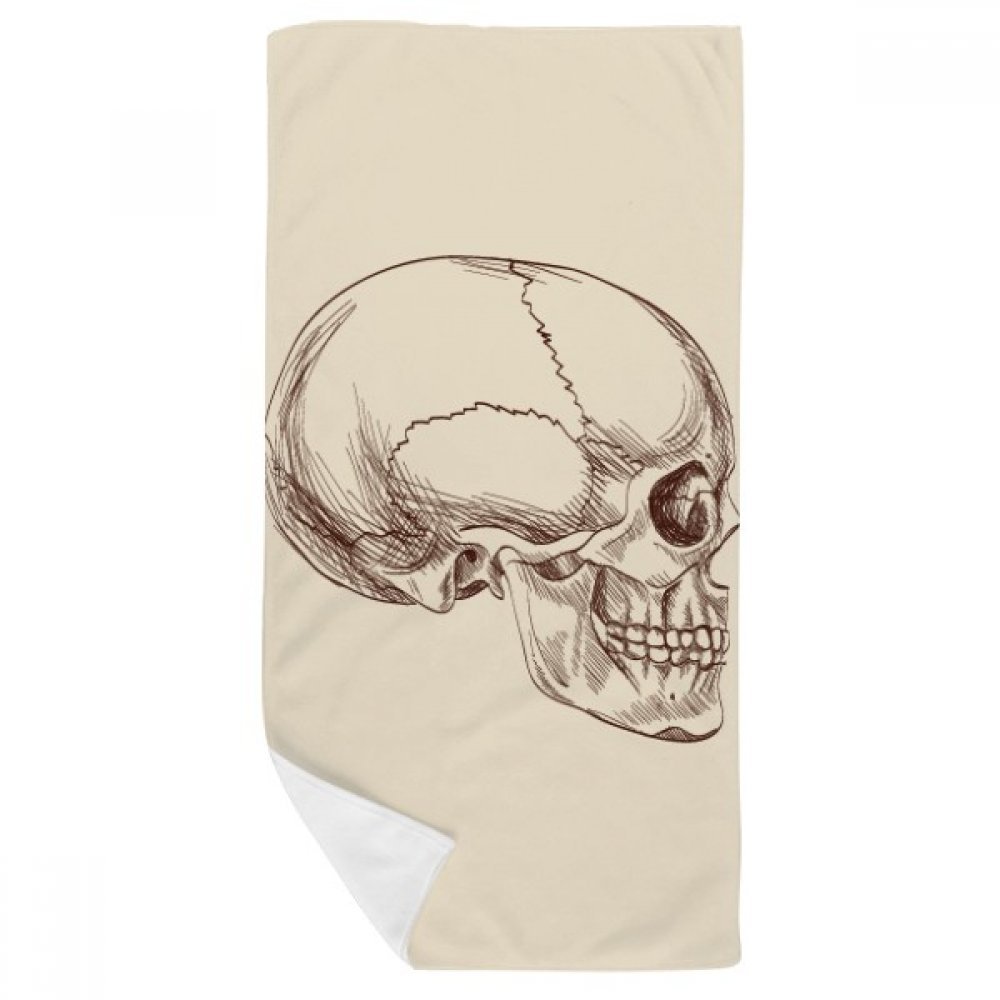 Serviette de bain crâne humain motif dessin multicolore douce 35x70cm