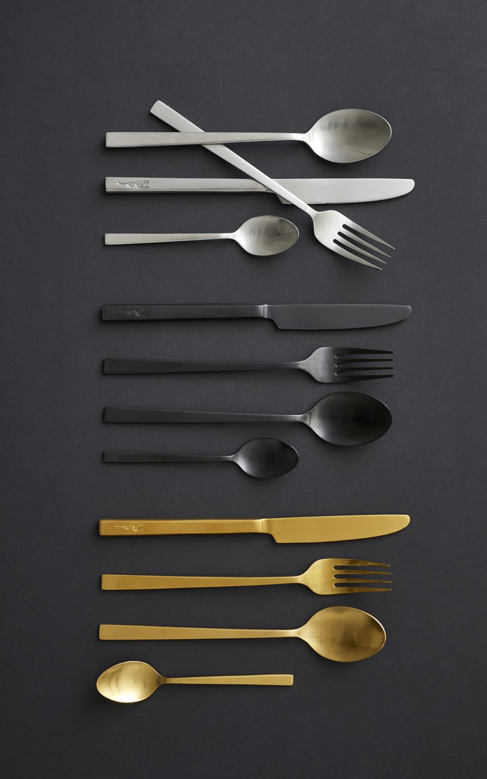 BITZ Besteck-Set/Essbesteck-Set für 4 Personen, 16-teilig, Besteck aus Edelstahl, Stahlfarben