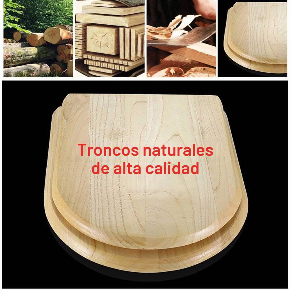 Madera Maciza Universal Asiento De Inodoro Bisagra De Metal Tapa del Inodoro Cierre Lento Y Suave Óxido Y Resistente Al Agua Antibacteriano Y Ecológico Fácil De Instalar,D
