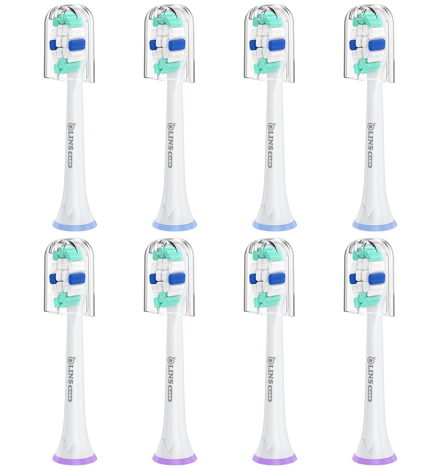 OLINS KAKO Replacement Brush Heads for Philips Sonicare Toothbrush Handles Toothbrush Heads for Sonicare (Pack of 8)