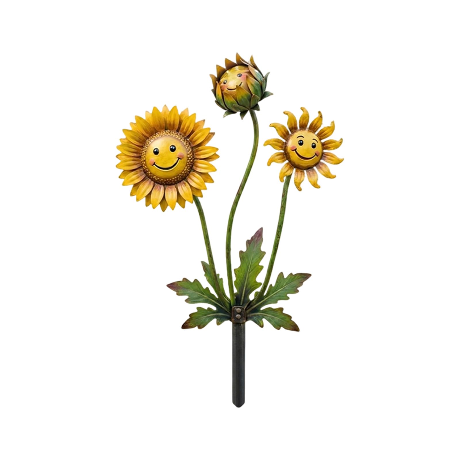Metal Garden Stake Decor for Flower Beds and Patio Containers, Whimsical Yard Accent with Pointed Ground Stake Metal Garden Decor Flower Container Accent Yard Ornament Bed Patio Container Pick Soil