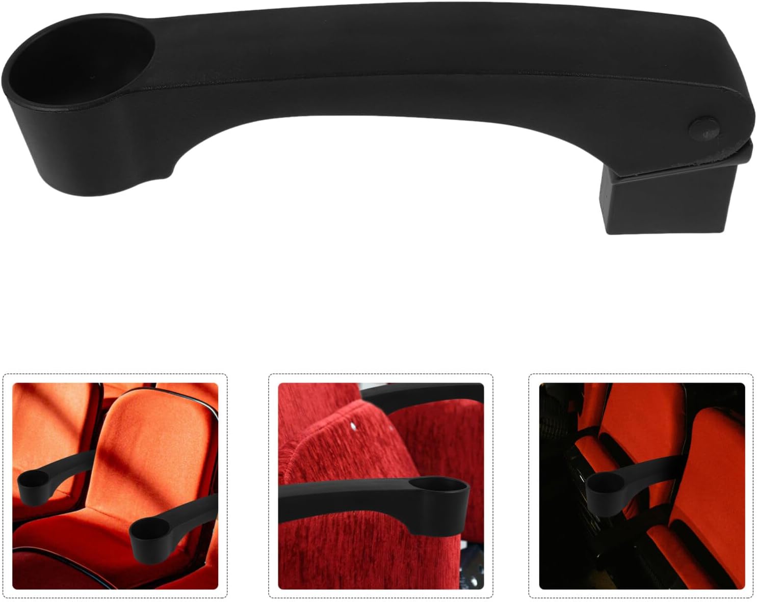 Cabilock Office Chair Replacement Armrest Arm Pads with Cup Holder Desk Armrest Cover for Home Office Camera Black