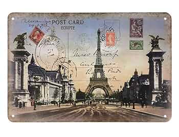 エッフェル塔ブリキ Amazon.co.jp: AOYEGO エッフェル塔 ブリキ看板 ポストカード パス 空