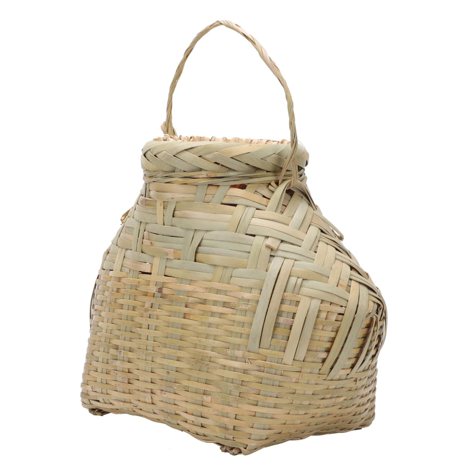 Panier tressé bambou résistant extérieur panier de rangement multifonctionnel