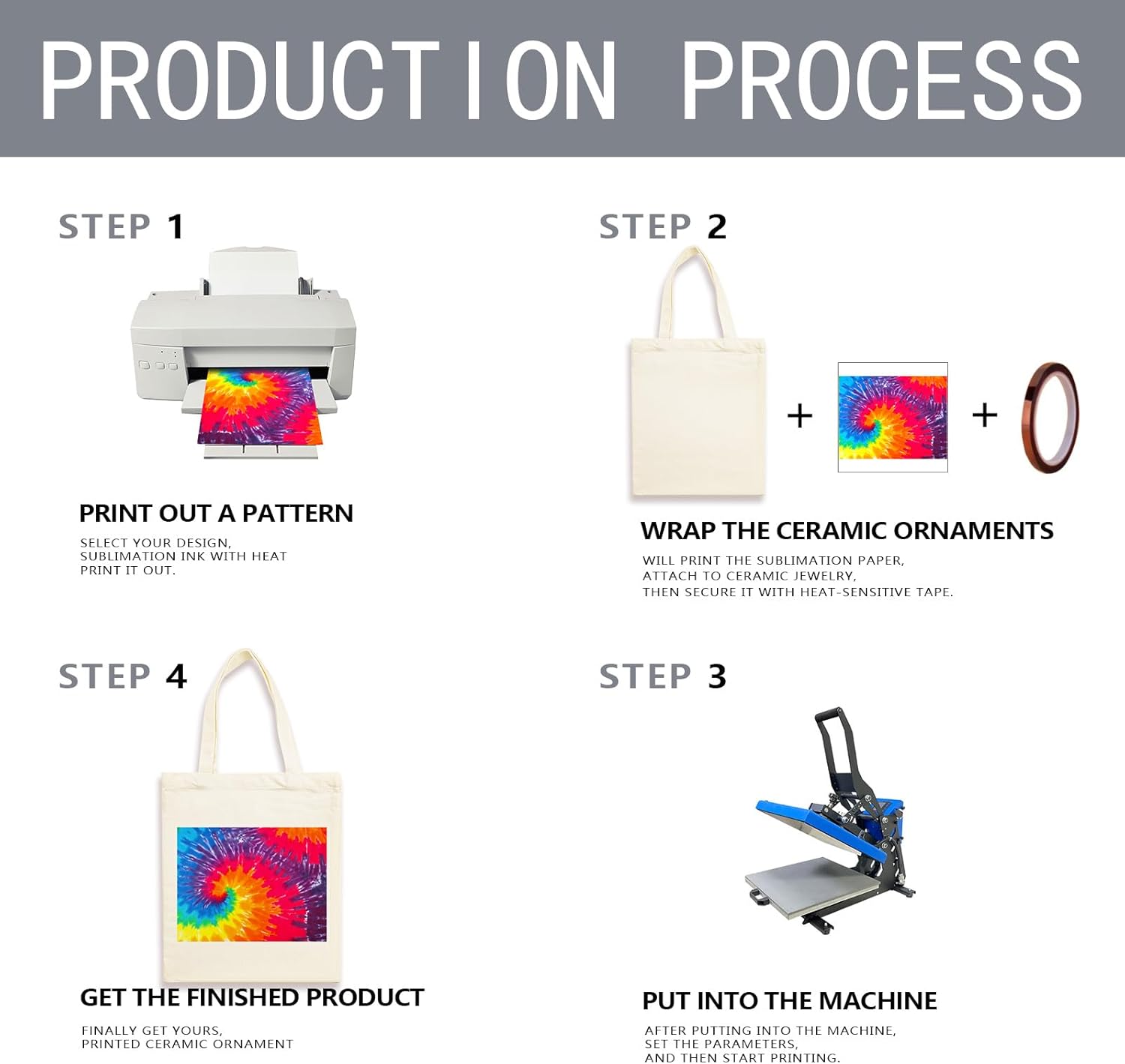 ORJ 13 * 15 inch Sublimation Blank Canvas Bags Bulk,Tote Bags for Sublimation, Canvas Tote Bags DIY Custom Shopping Bag - Image 5