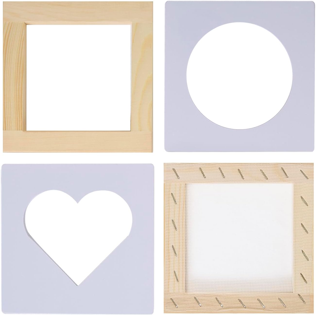 Hand Papermaking Paper Making Screen Kit with Pine Wood Mould and Deckle Set, Couching Cloth, Sponge, Dried Flower Petals & Instructions for DIY Handmade Paper (A5 + A6)