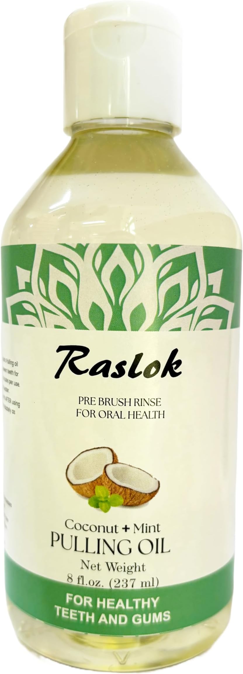 Coconut Pulling Oil | Natural Pulling Oil with Coconut & Peppermint for Oralcare Mouthwash | Healthy Teeth & Gums (8 fl.oz. - 237ml)