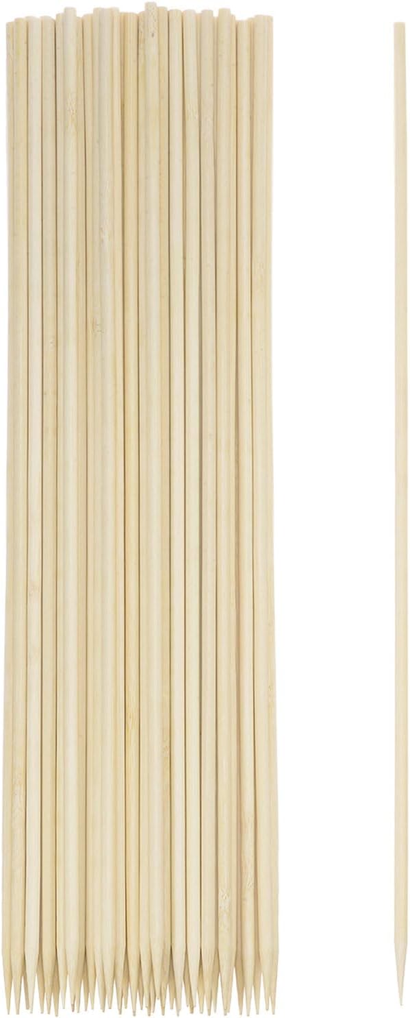 HARFINGTON 200pcs Bamboo Skewers Sticks 20 Inch 5mm Dia Natural Wooden Cocktail Picks for Barbecue Appetizers Grilling Fruit