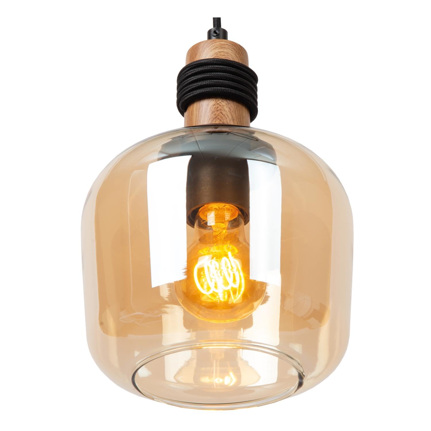 LUCIDE ILONA - Lámpara colgante - Ø 18 cm - 1xE27 - Ámbar