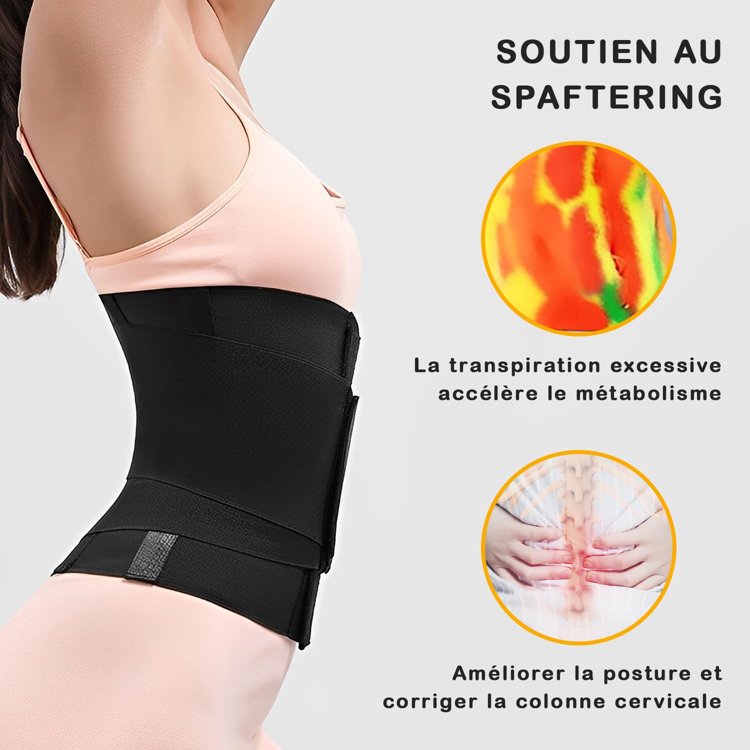 Taille Trainer Ajustable Shape Sculptants Sports Transpiration Ventre Plat Femme 3 Bandes de Scratch Serre Taille Elastique Nylon Lingerie Shapewear