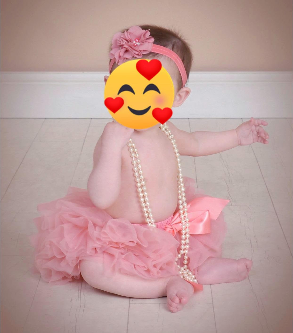 Set di copripannolino tutù in tulle di cotone e fascia per neonata