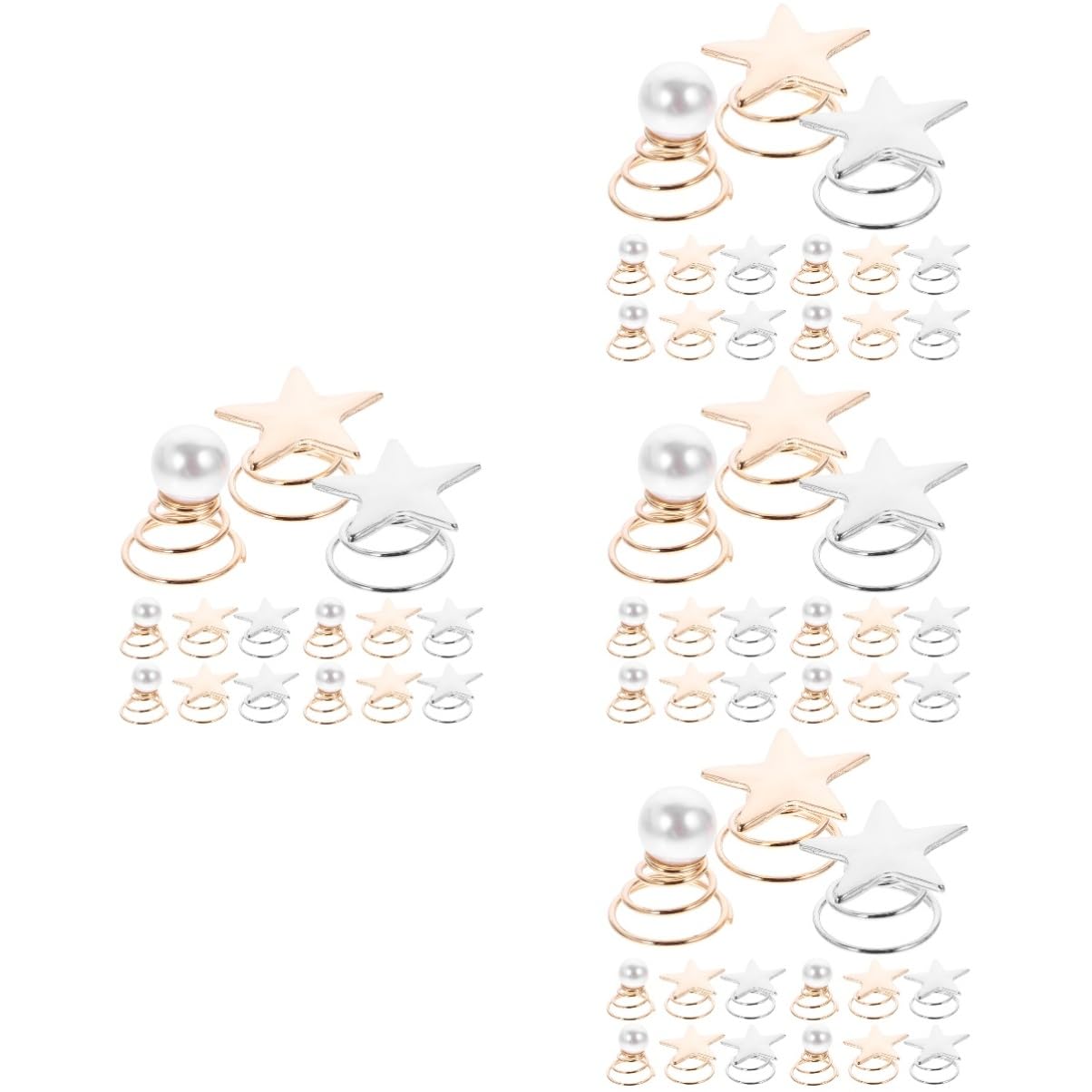 Healeved 144stücke Teiliges Spiral-haarspangen Für Frauen Fünfzackige Haarnadeln Mit Perlen Stylische Haarclips Für Hochzeiten Partys Und Besondere Anlässe