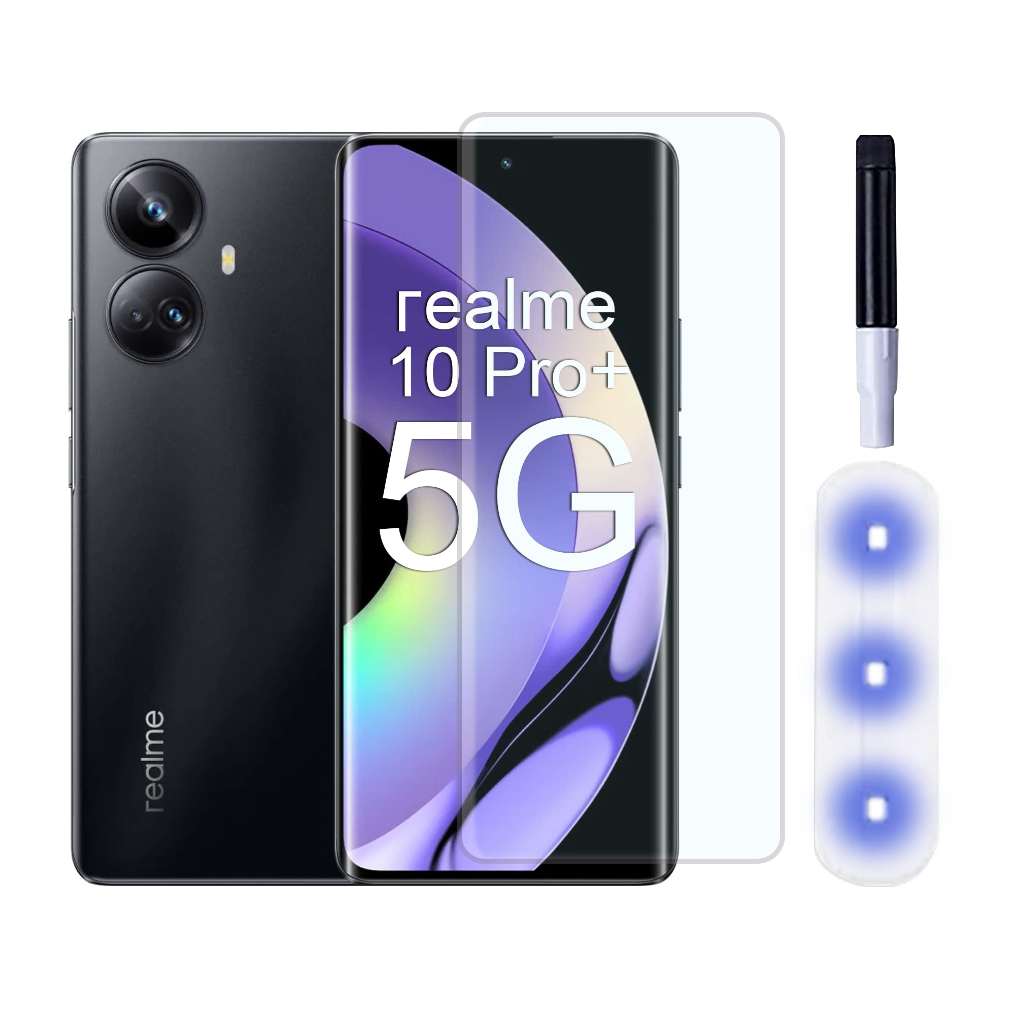 CEDO Realme 10 Pro+ Plus (5G) UV Tempered Glass | Screen Protector Full HD Quality UV Tempered Glass Edge to Edge Screen Coverage with Easy Installation Kit (Transparent) (B0C4SWG8SV) Amazon Price History, Amazon Price Tracker