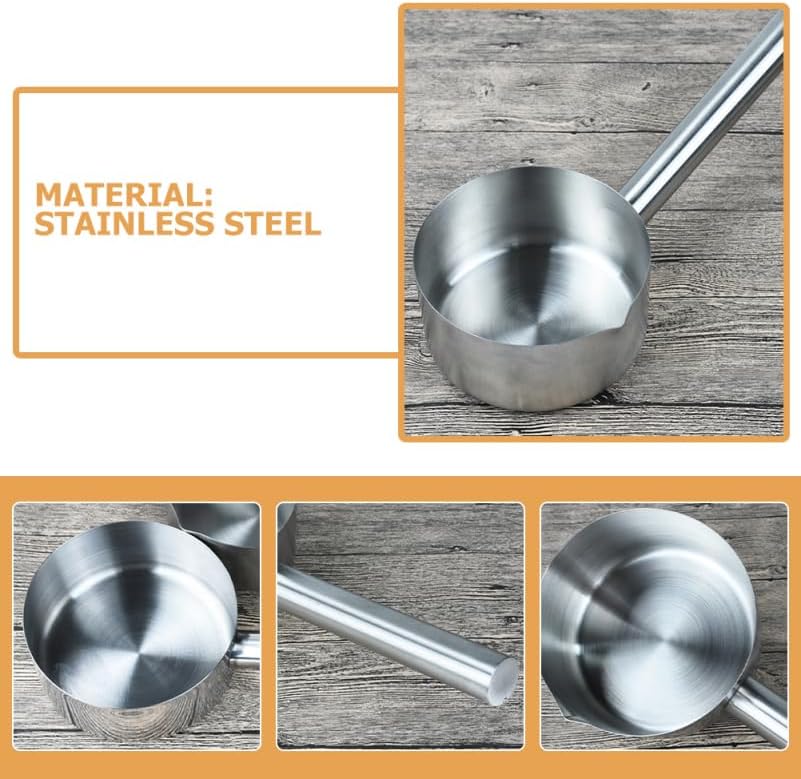Miniatura 9 de Cucharón de agua de acero inoxidable multifunción para cocina, baño y jardín, cuchara para cocina, campamento y servir, 8 27 x 6 22 pulgadas