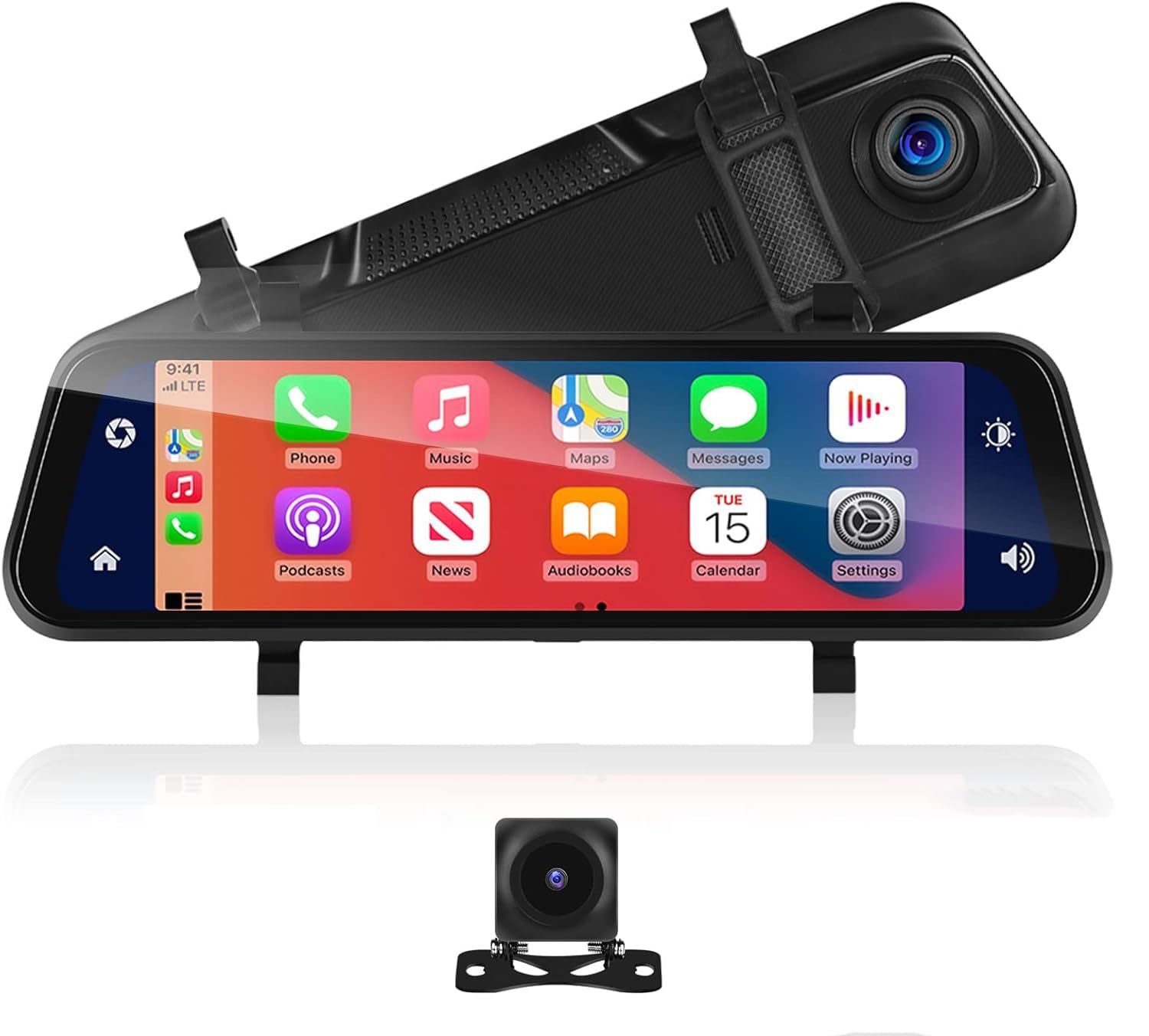 Maharsh 12" Touchscreen Mirror Dash Cam with WiFi 4K Front Cam 1080P Rear Cam Monitor Night Vision Muilti Channel Vehicle Interior and Exterior Camera with Carplay Android Auto FM-image-41